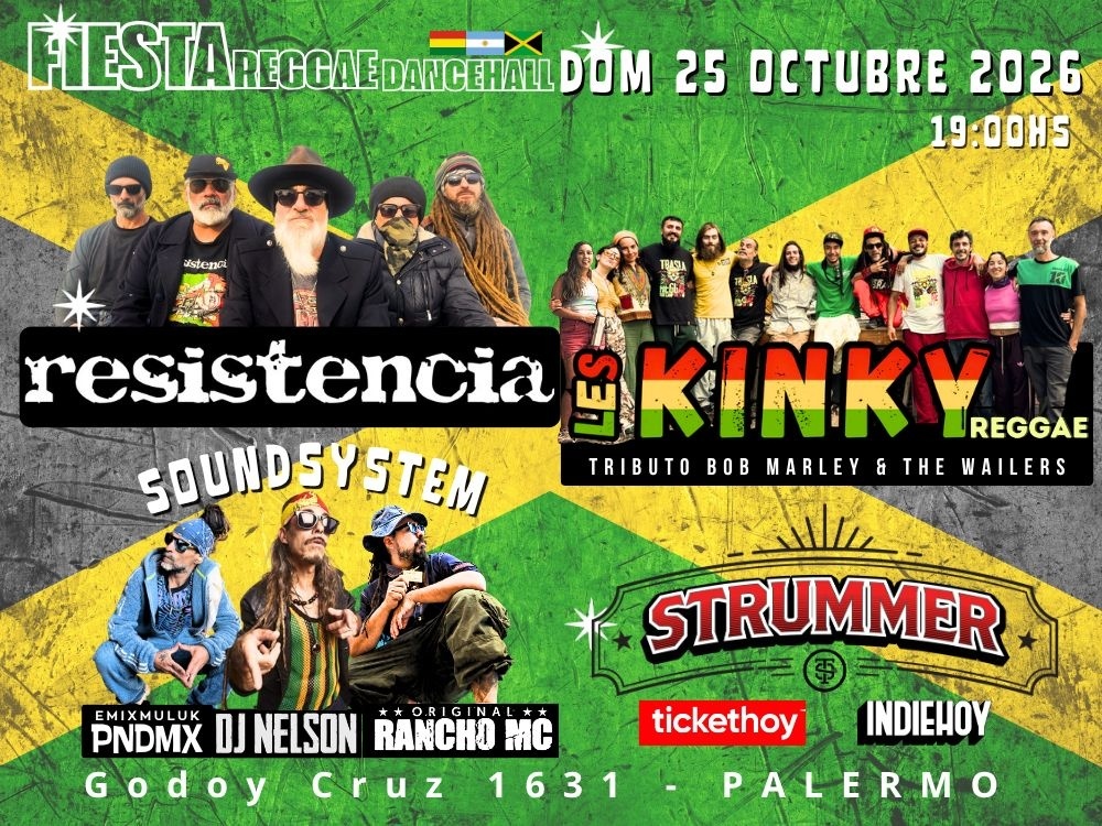 FIESTA REGGAE DANCEHALL - RESISTENCIA - LES KINKY REGGAE y +